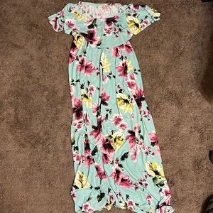 Off Shoulder Floral Maxi Dress
